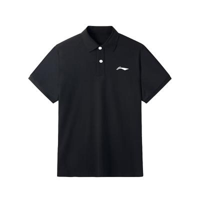 Li Ning Markenlogo Reine Baumwolle Atmungsaktiv Einfarbig Sportlich Lässig Kurzarm Poloshirt Unisex Poloshirts LSKS110-1