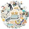 35pcs-100pcs Cartoon Retro Decals Playful Music Vintage Stickers Stationery Stickers For Guitar Suitcase Laptop