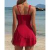 Charmoleaks Women One Piece Swimdress Tummy Control Swimsuits Full Coverage Bathing Suit Modest Mesh Sheer Swim Skirt