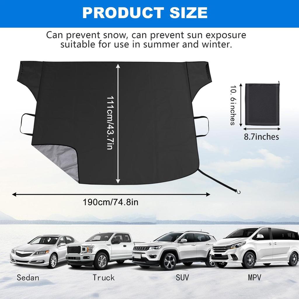 Snow Windshield Cover For Car Windscreen Oxford Cloth Frost Protection Thickened Windshield Sunshade For Commuting Winter