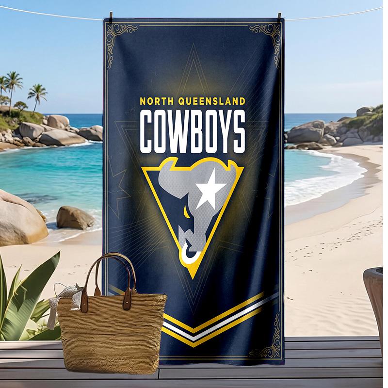 North Queensland Cowboys Print Beach Towel Soft Portable Quick?dry Towel For Pool Summer Vacation Outdoor Sport