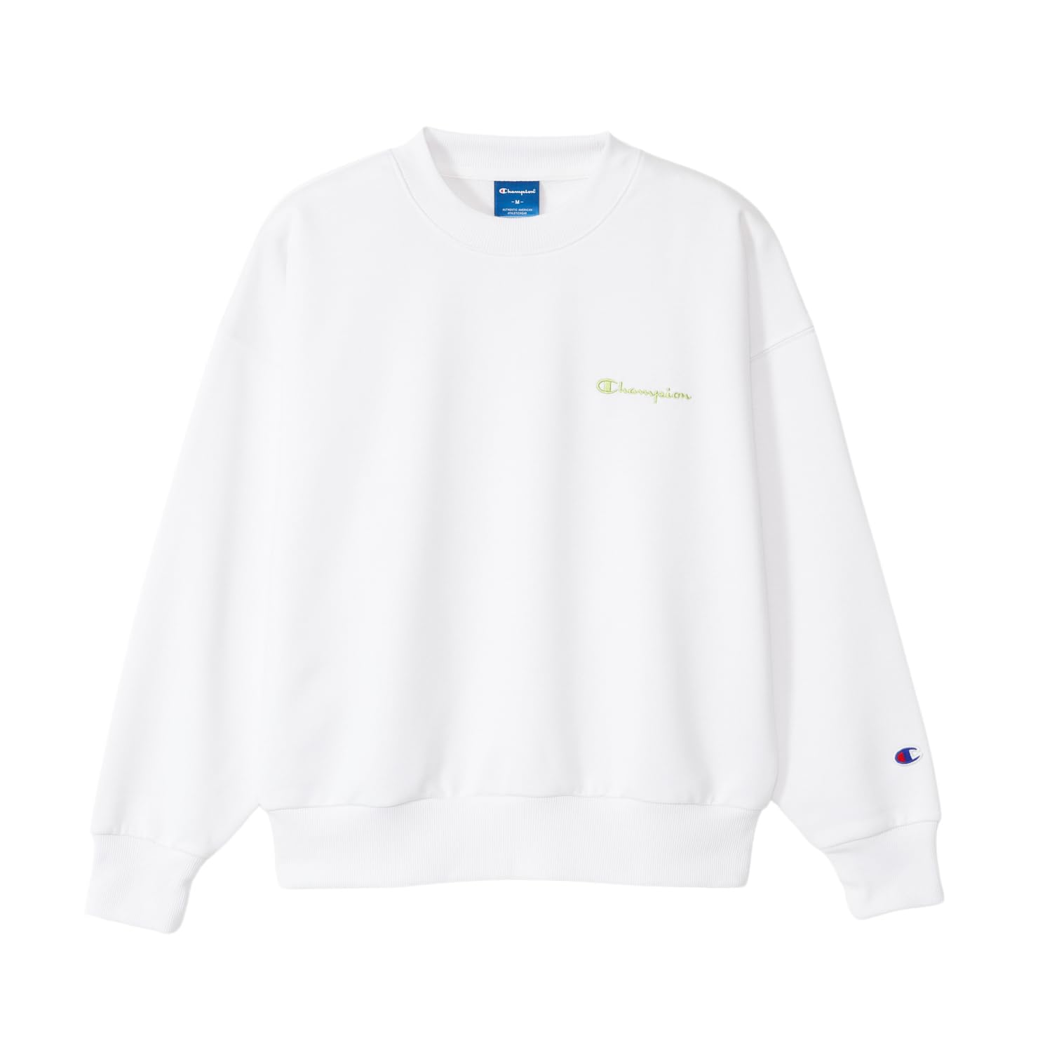 

Champion Long Sleeve Crew Neck Fleece Script CWSAS001 Women s Sweatshirt, 100% Cotton, Lining, Logo, White, белый