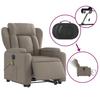 Electric Recliner Chair with Lift Function Taupe Fabric