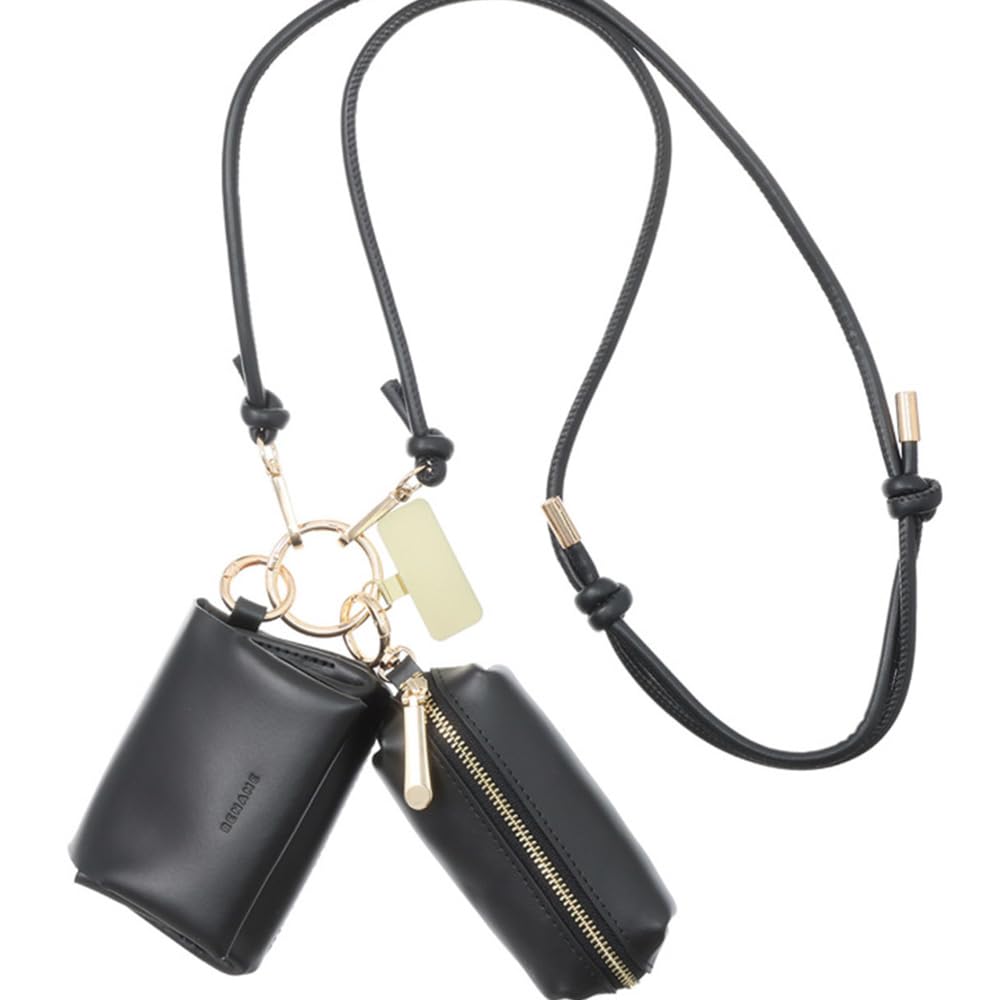 

[Rename] Stylish Crossbody Bag, Large Capacity, Genuine Leather Travel Bag, Multi-Pouch, 3-Piece Set, Women s, Black