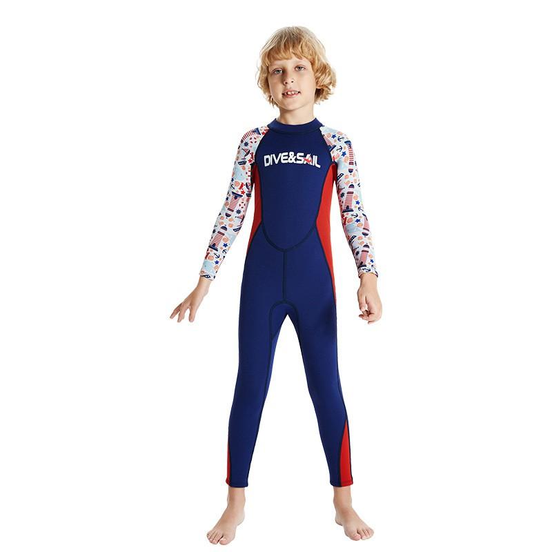 Kids 2.5mm Neoprene Wetsuit Long Sleeve Full Body Snorkeling Diving Surfing Cold Water Swimming