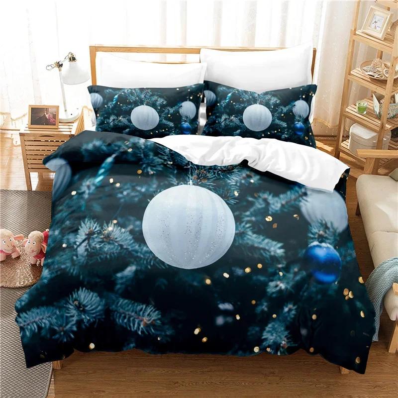 Luxus Heimtextilien Bettwäsche-Set Bettbezug Kissenbezüge Frohe Weihnachten Kerze Ropa De Cama China Bett-Set Golden Hohe Qualität