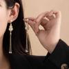 Guofeng Earrings High-End Metal Gourd Flower Fringed Stud Earrings Femininity Light Luxury Earrings