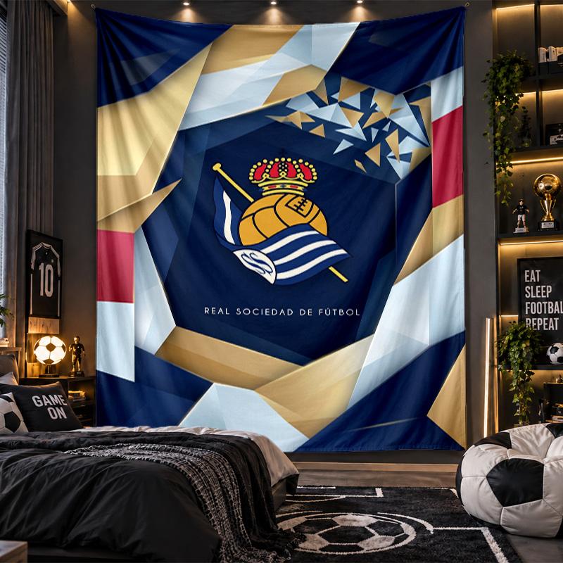 Wall Hanging Tapestry Real Sociedad FC Print Cloth for Living Room Bedroom Home Decor