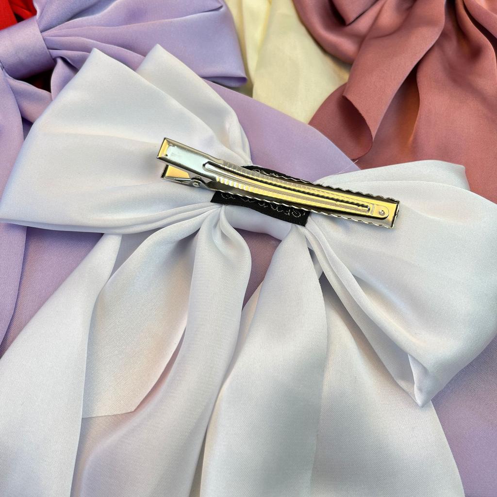 10 Stück Damen Große Schleife Haarspange Mädchen Chiffon Große Schleife Haarnadeln Satin Haarspangen Damen Einfarbig Pferdeschwanz-Clip Haarschmuck