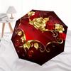 Golden Rose Heart Ornament: Elegant Floral Decorfor Walls or TablesUmbrella, Portable 3-Fold Compact Umbrella for Men & Women Gift