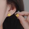 Fresh Sweet Ice Coin Stud Earrings for Women - 2025 High-End Fashion Trend