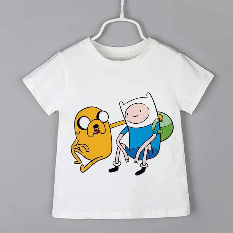 Cartoon Print Kids T-shirt Kids Anime Time Treasure Adventure Summer Funny Tees Boys/Girls Tops Baby Casual Children Clothing