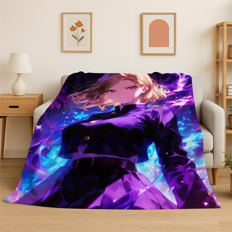Coperta di Flanella Anime Jujutsu Kaisen Cartone Animato Itadori Yuj Morbida Calda Coperta Plaid per Camera da Letto Soggiorno Letto Viaggio Picnic Bambino