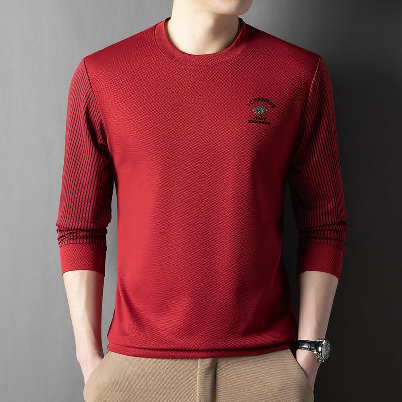 Spring New Men's Sweatshirts, Fashionable Casual Long-sleeved T-shirts, Young Men's Tops, Round-neck Bottoming Shirts
