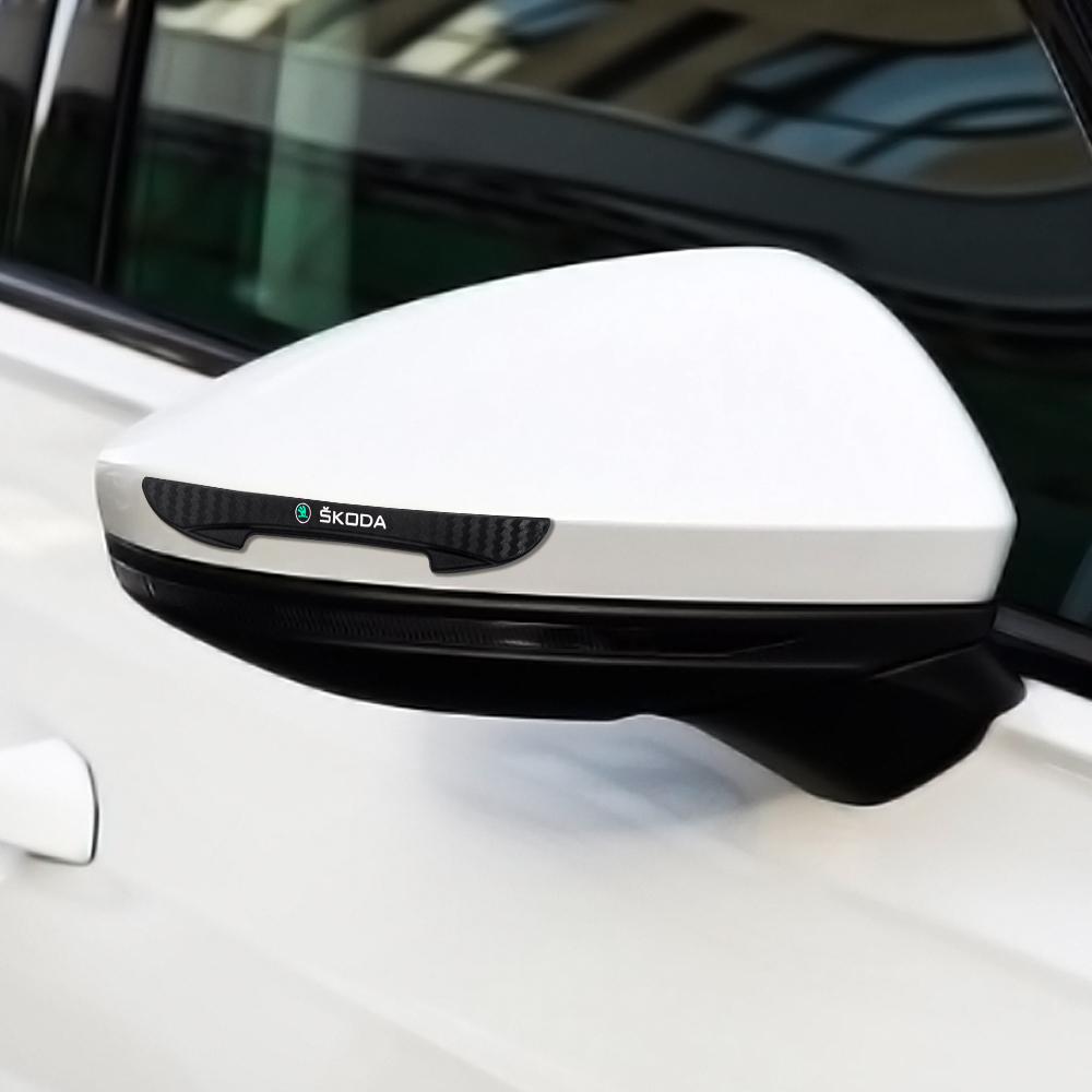 4PCS Car Emblem Door Edge Anti-collision Bumper Strip Protect Stickers FOR Skoda Octavia Rapid Fabia S Logo A7 Superb KAMIQ