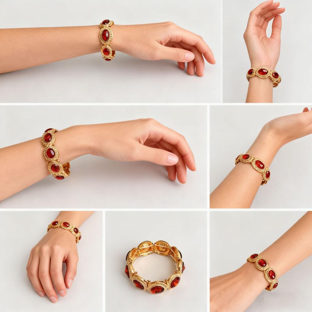 Earrings Ruby Stretch Bracelet Ladies Vintage Court Vtage Light Luxury Premium Jewelry