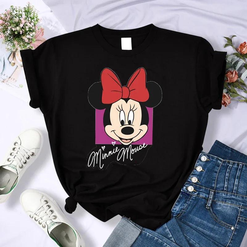 90s Mickey Print Tshirts for Women Fashion Minnie Mouse T Shirt Streetwear FeUnisex Clothes Disney Tshirt