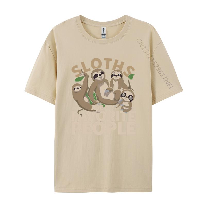 Sloths Are My Favorite People Zoo Animal T Shirt Unisex Pure Cotton Tee Shirt Print Tees Graphic Tshirt Free Shipping