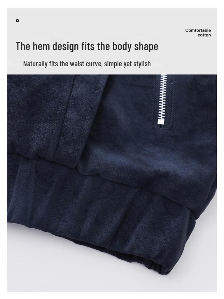 Men's Retro Stand Collar Velvet-Lined Leather Jacket - High-End Loose Fit for Autumn/Winter