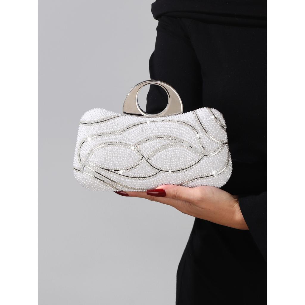 Popular pearl dinner bag European and American retro luxury clutch bag banquet dress women's evening wear