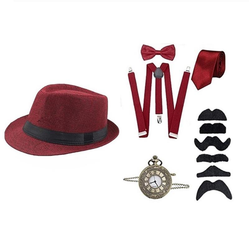 Gatsby 1920s Pánský cylindr, kapesní hodinky a set motýlka