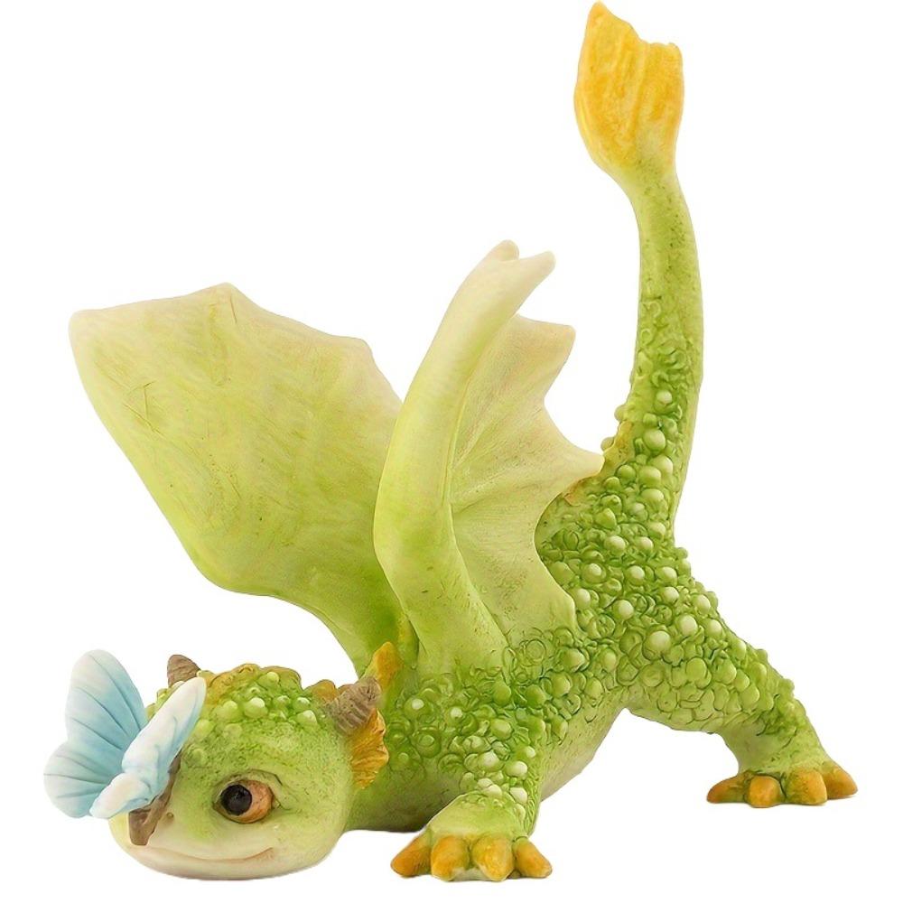 Handicraft Dragon Resin Sculpture Waterproof Dinosaur Models  Garden Succulents Crafts