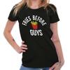 Funny Dating Joke Fries Before Guys Food Pun Womens Top Junior Graphic Tee