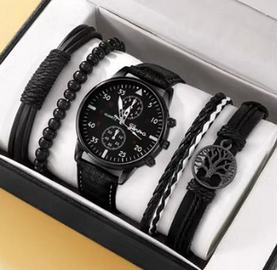 Men's 3-Piece Business Gift Set: Watch, Bracelet, and Necklace for Holidays or Birthdays