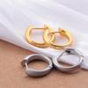 925 Sterling Copper Matte Gold Copper Plain Circle Trendy Fashion Light Luxury Design Earrings Earrings  C-type