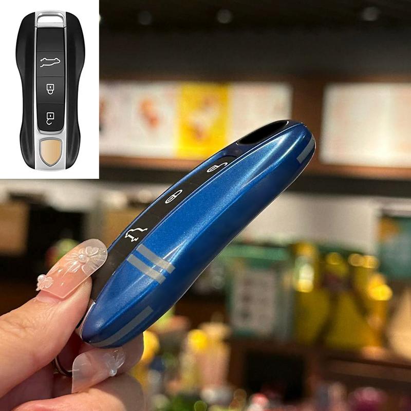 AABKQ1 Car Key Case Multi Colored Track For Porsche Mancan Panamera Cayenne 718 911 Boxster Cayman Key Cover Shell Replacement Kit