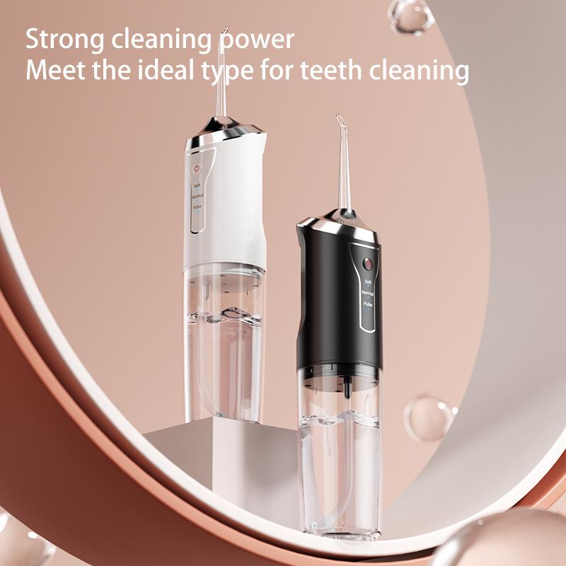 Portable Electric Oral Irrigator Dental Scaler & Water Flosser X2 Pink + 4 Nozzles