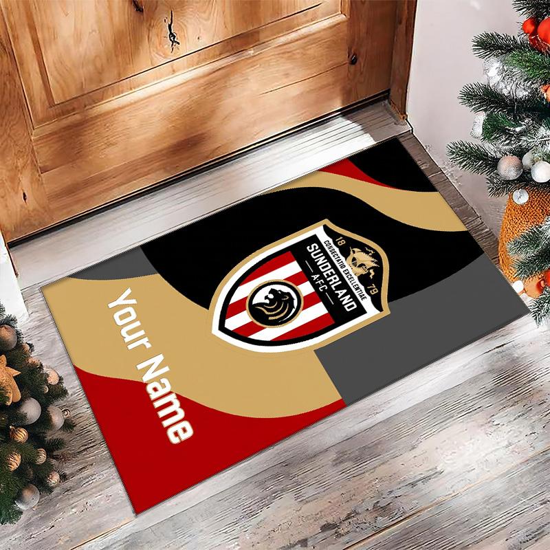 Sunderland FC Printed Crystal Velvet Rug Non‑Slip Crystal Velvet Carpet For Sofa Bedroom Indoor Home Decoration