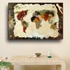 Grains Spices World Map Kitchen Canvas Painting Abstract Still Life Posters and Prints Pictures Living Room Home Decor No Frame