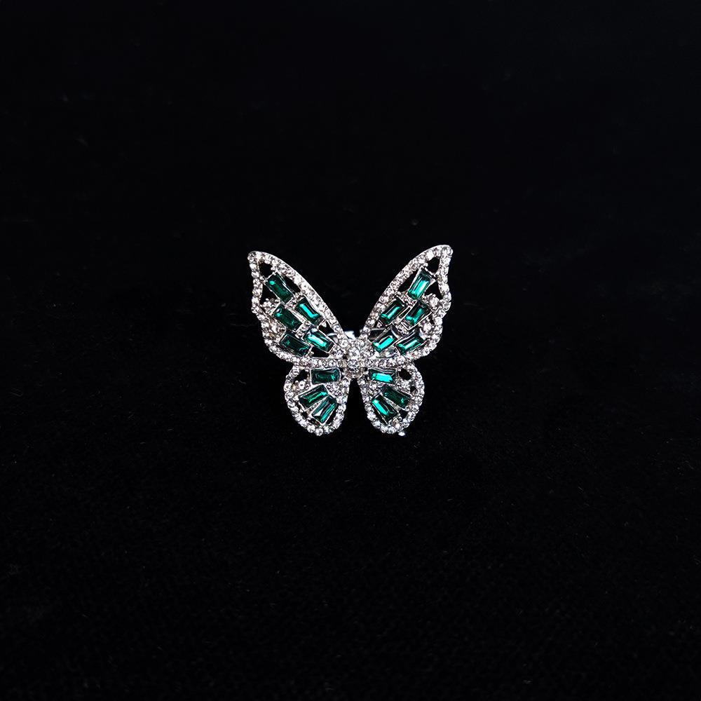 Sparkling Diamond Open Butterfly Ring - Elegant Women's Jewelry