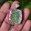 Lab-Created Opal Pendant 111 ct Square Cushion Cut Monarch 925 Sterling Silver October Birthstone