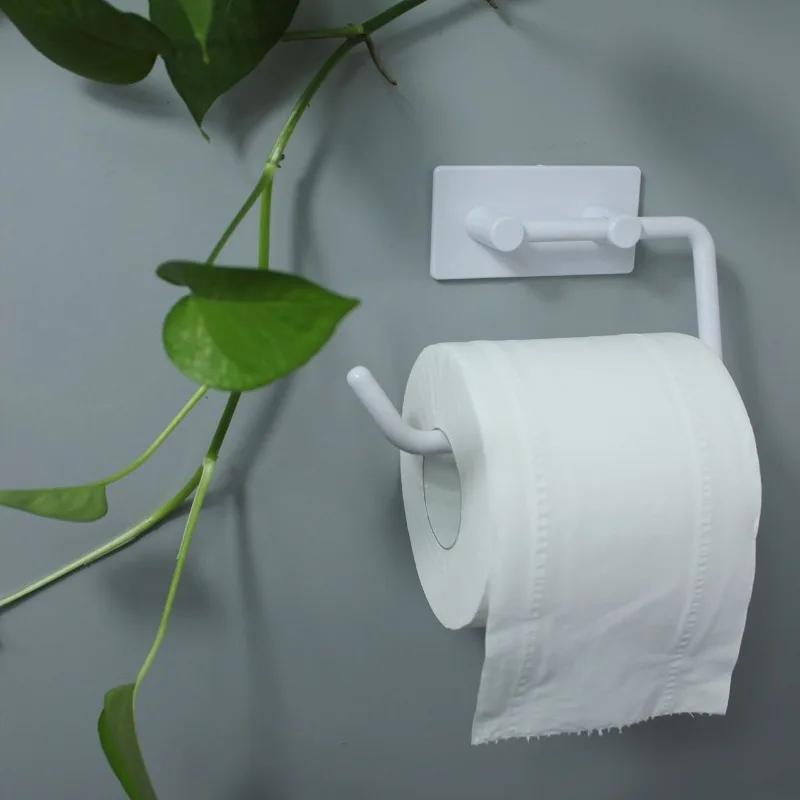 Plastikowy Uchwyt na Chusteczki Haczyk Łazienka Toaleta Bez Dziurkowania Uchwyt na Papier w Rolce Ścienny Uchwyt na Chusteczki do Toalety do Domu