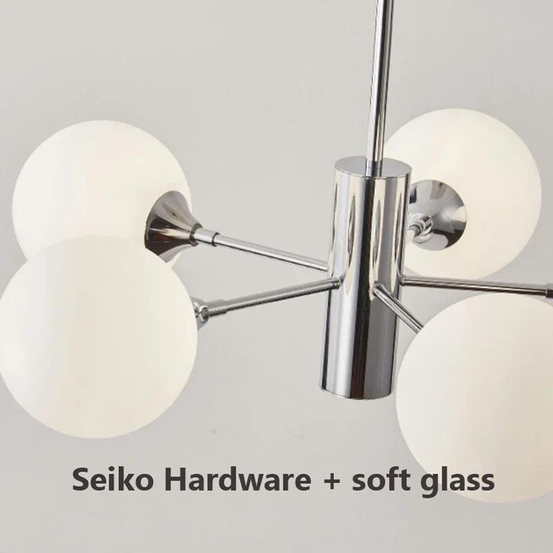 Nordic Luxury Glass Ball Chandelier Danish Designer Retro Magic Bean Living Room Pendant Light Bauhaus Medieval Bar Light