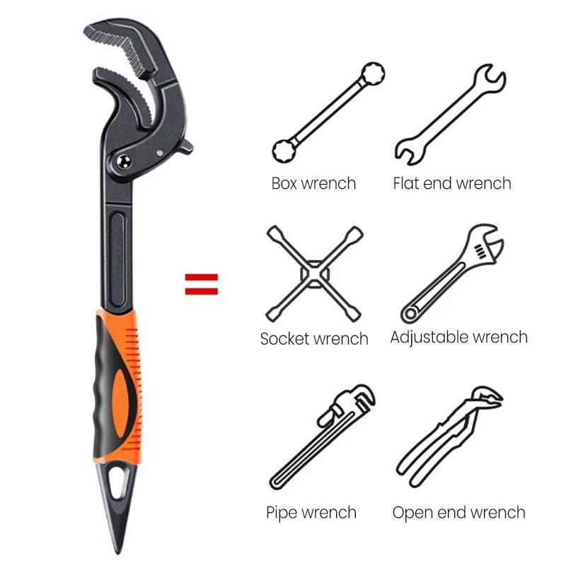 Wrench High Carbon Steel Multi Functional Adjustable Self Locking Ratchet Open End Wrench Manual Repair Tool