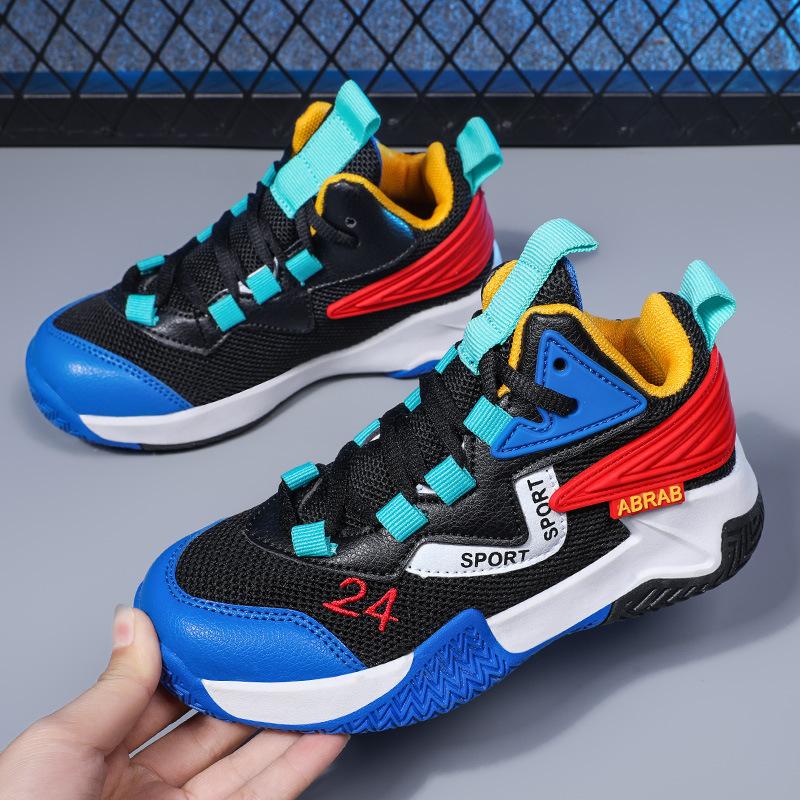 Children's Basketball Shoes, Men's Autumn Fly-woven Mesh Boys' Actual Combat Sneakers, Middle and Older Children's Student Sports Running Shoes