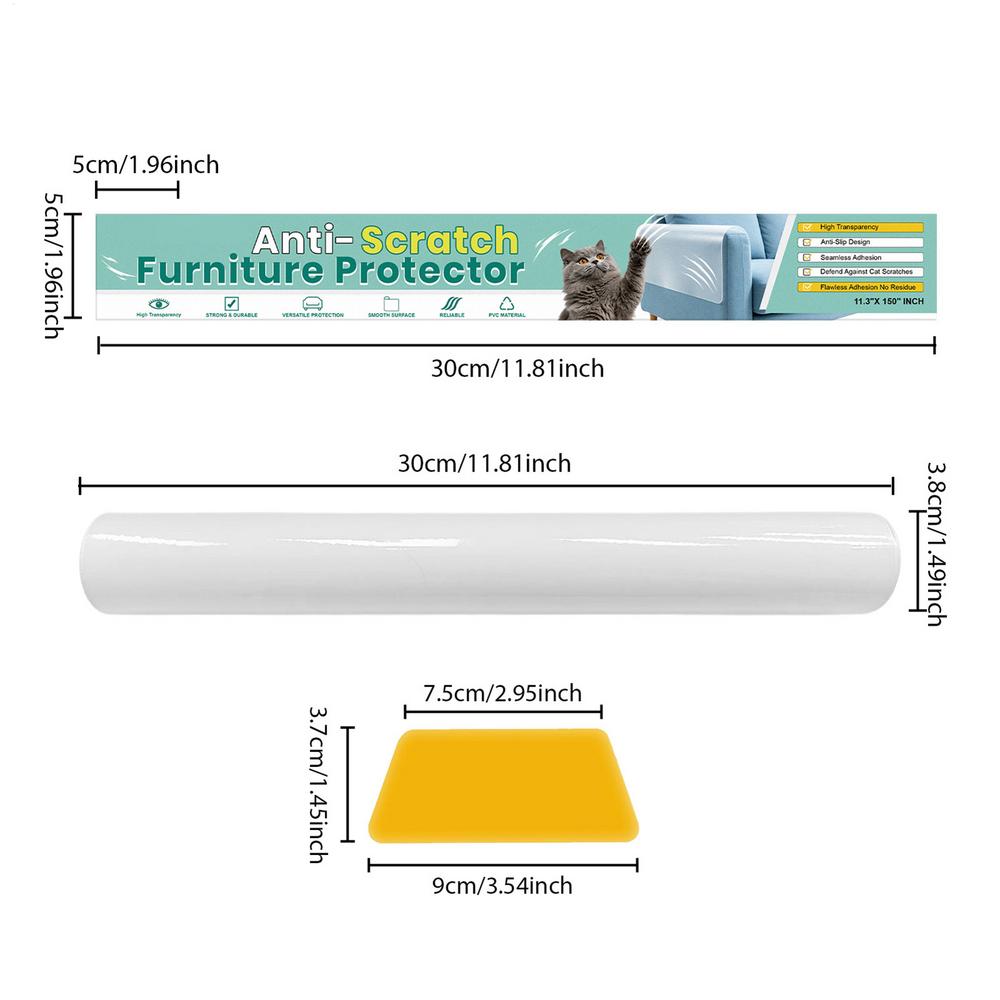 Cat Scratch Tape For Furniture Transparent Protective Guard Anti Cat Scratch Furniture Protector For Door Sofa Table Corner