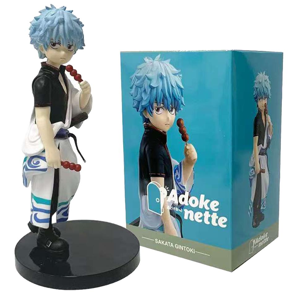 In stock 14CM Anime Gintama Figure Sakata Gintoki Katsura Kotarou Animation Model Toys Gifts Collection Decoration Ornaments