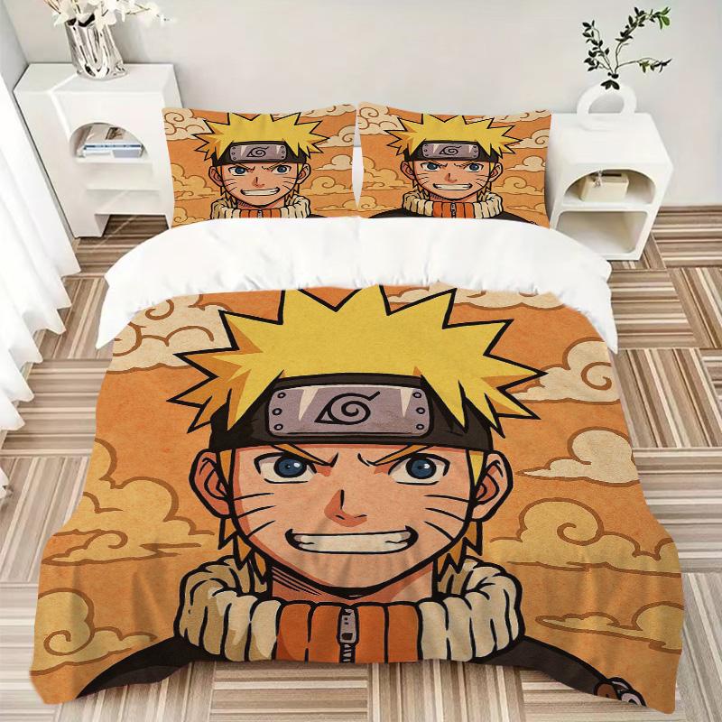 Naruto'S Determination Print 3Pcs Bedding Setduvet Cover With 2 Bedropillowcase Home Birthday Gift