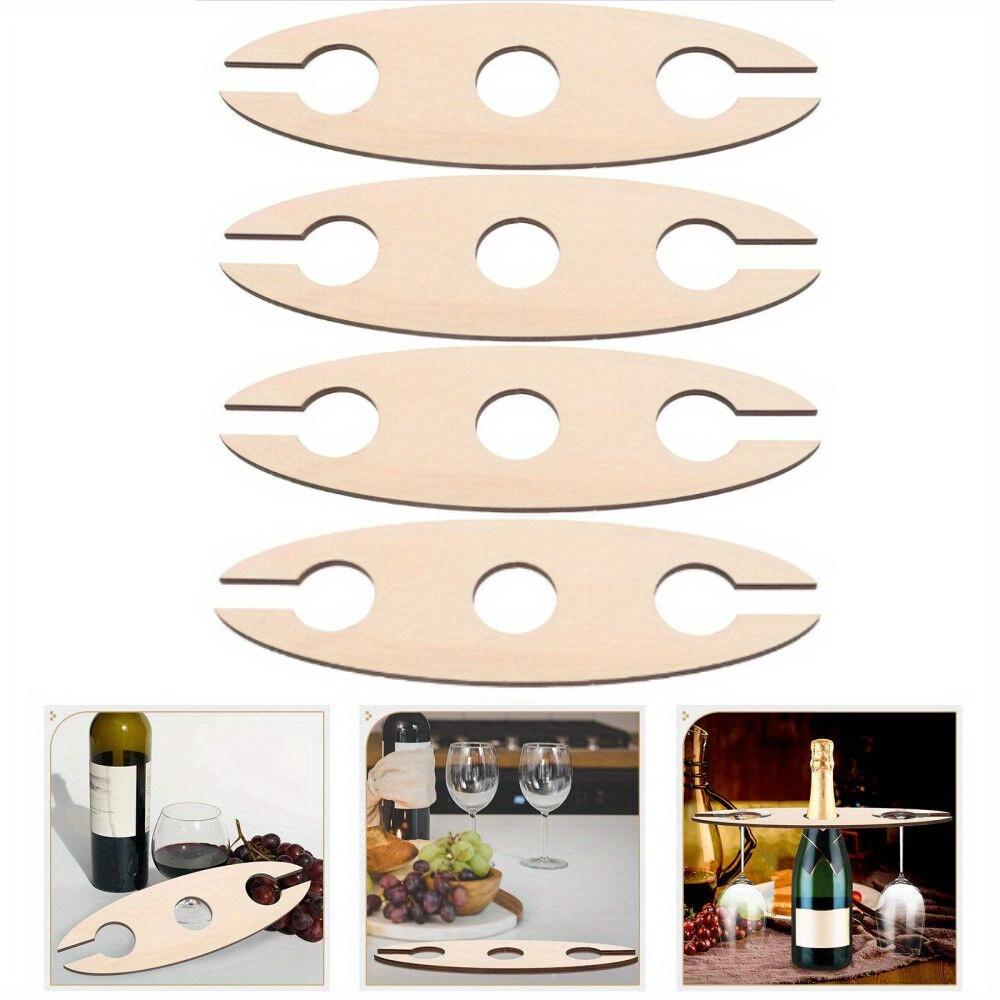 4Pcs Unique Wooden Wine Rack Holder - Wine Accessories for Home Bar, Restaurant, KTV, Wedding Gift, Party Favor - Personalized Creative Crafts,