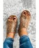 Azura Exchange Floral Rivet Hollowed Platform Sandals