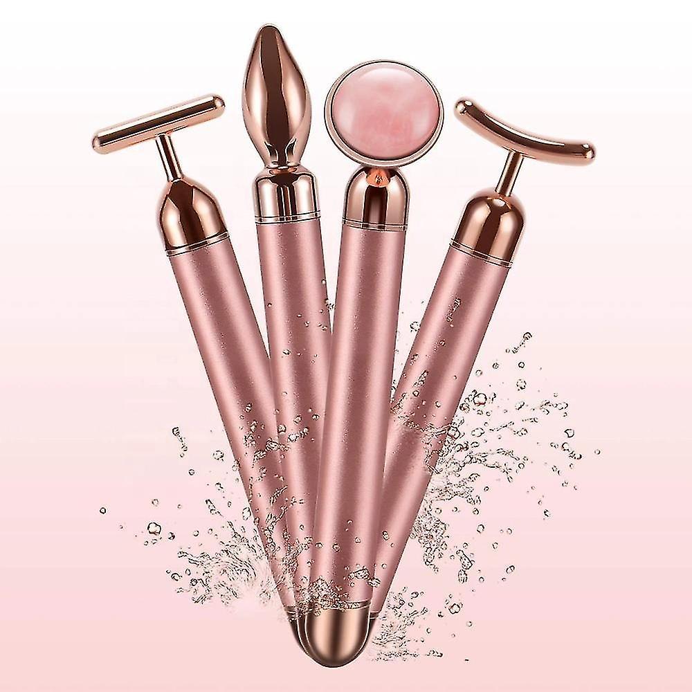 4-in-1 Pulse Facial Massager, Electric Jade Roller Face Massager For Forehead, Cheek, Neck, Eyes, Nose