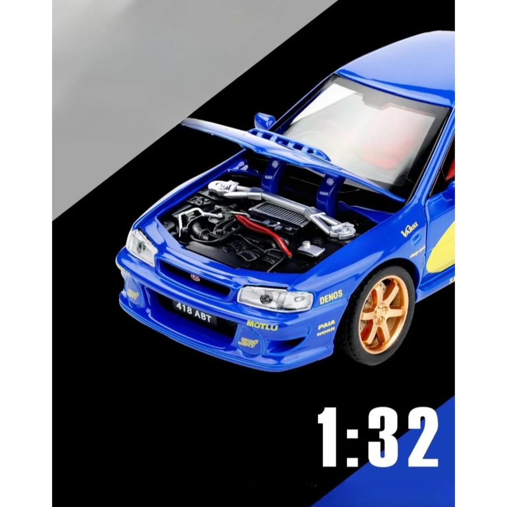 Simulation 1/32 Subaru Impreza Rally Edition Alloy Sports Car Model Ornament Toys Children Boy Diecast Toy Vehicle Home Decor