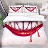 Halloween King Queen Duvet Cover Horror Blood Hand Bedding Set For Teens Scary Red Blood Stains 2/3pcs Polyester Quilt Cover