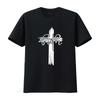 Men s Christian Faith Cross T Shirt Bible Black vintage Washed fashion Versatile Stylish Casual graphic Comfortable Soft