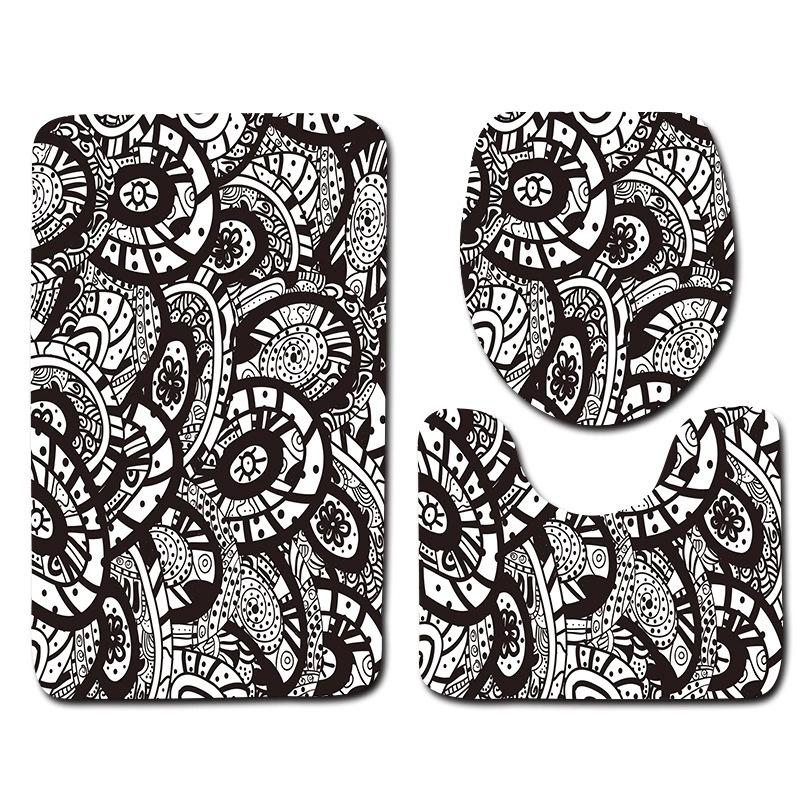 Toilet Floor Mat Three-Piece Bathroom 3-Piece Carpet Doormat Mat