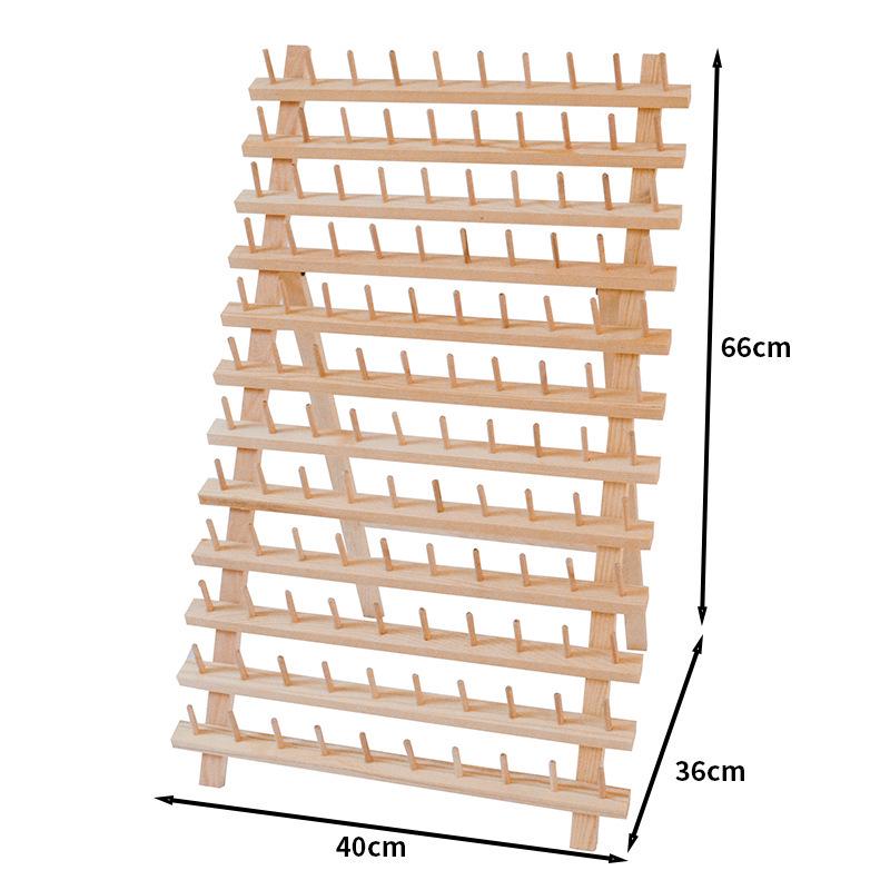 Wooden Sewing Bobbin & Thread Holder Rack with Thread Ball/Coil Storage for Wig Stand